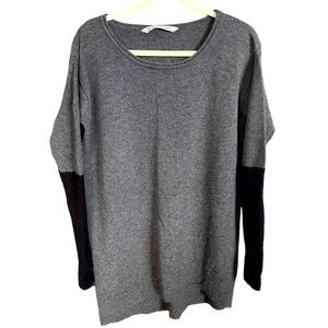 Athleta Nopa Sweater Merino Wool‎ Grey Black Sleeves Thumbholes M